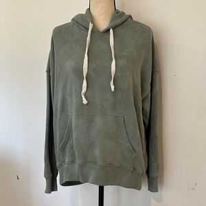 Aerie green tie-dye hoodie sweater size small oversized cotton blend